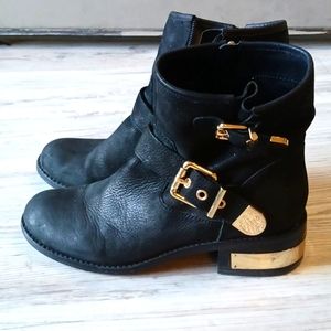 Vince Camuto metal suede leather boots